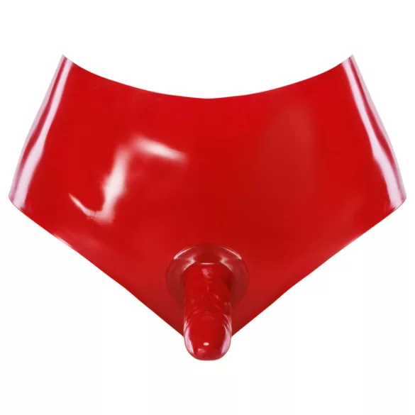 LATEX - Realistic Red Dildo Panties