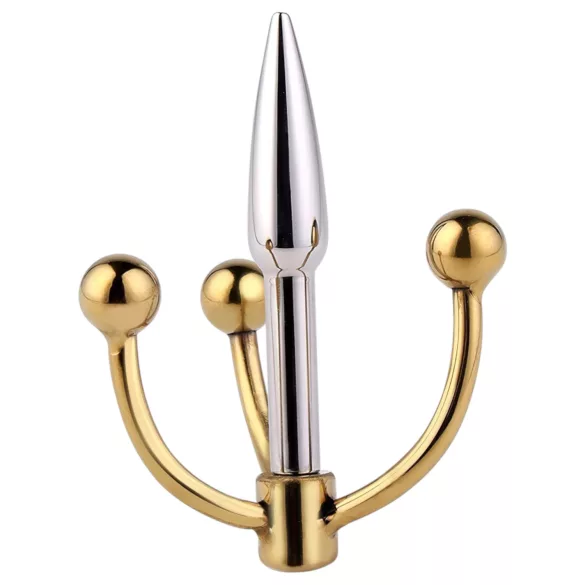 Urethralplay - Anchored Metal Dilator - 4.5cm (Silver)