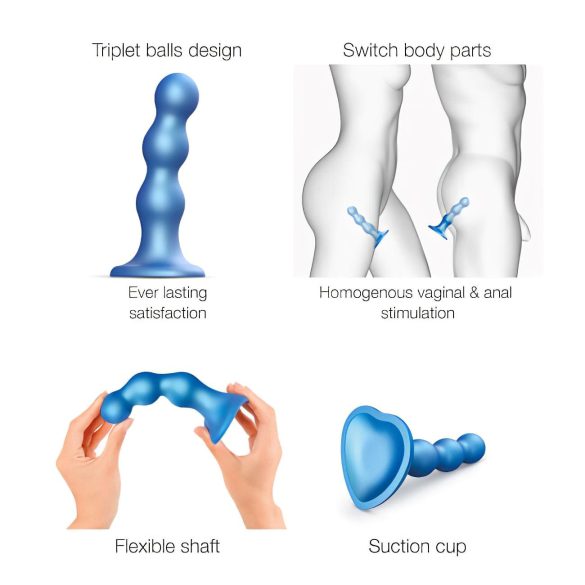 Strap-on-me Balls S - Suction Cup Dildo (Blue)