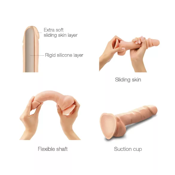 Strap-on-me M - dual-layer suction cup dildo (flesh-coloured)