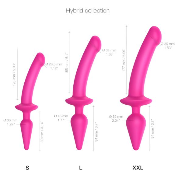 Strap-on-me Switch Semi-Realistic L - 2in1 Silicone Dildo (Pink)