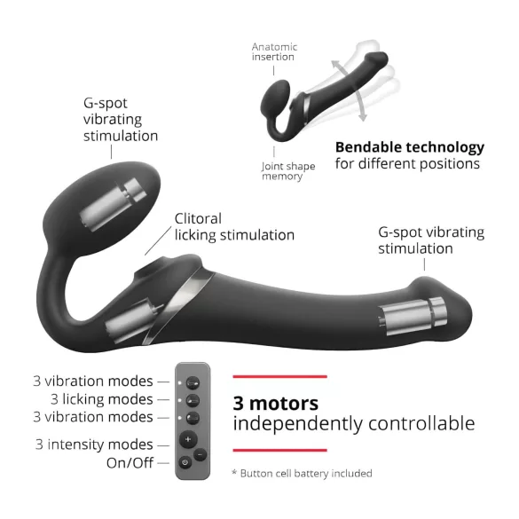 Strap-on-me S - Wearable Airwave Vibrator - (Black)