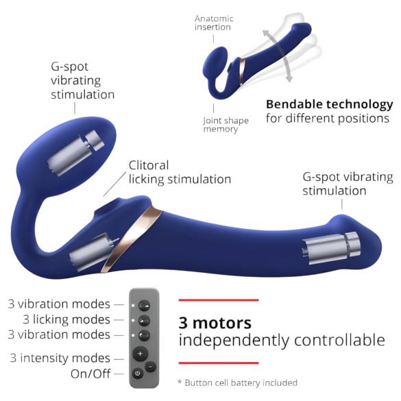 Strap-on-me M - Wearable Airwave Vibrator (Blue)