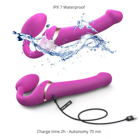 Strap-on-me M - strap-on, air-pulse vibrator (pink)