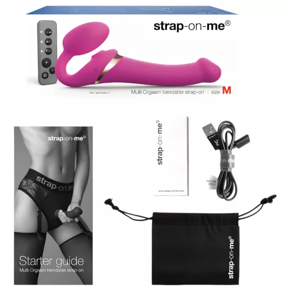 Strap-on-me M - strap-on, air-pulse vibrator (pink)