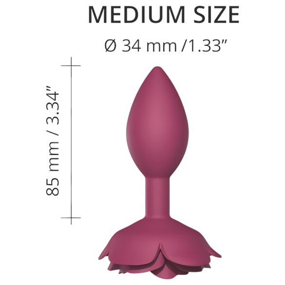 Love to Love Open Roses M - Silicone Anal Plug (Red)