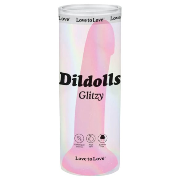 Dildolls Glitzy - Pink Silicone Suction Cup Dildo