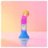 Love to Love Candy Loop - glowing LED silicone dildo (pink-blue) - 16.9 cm