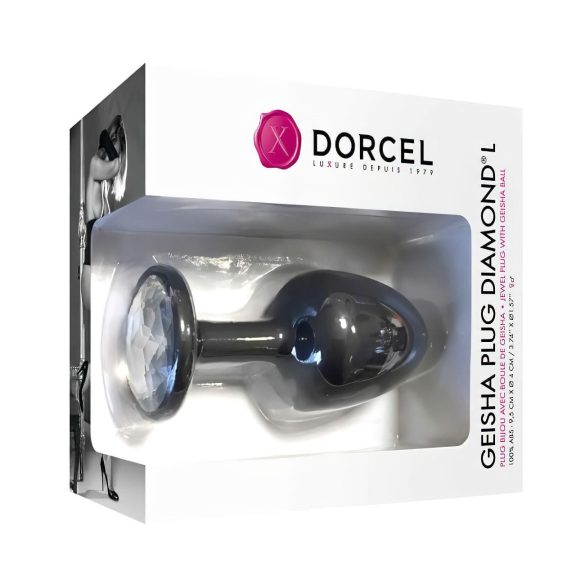 Dorcel Geisha Diamond Plug L - Black Anal Plug with White Gem