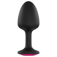 Dorcel Geisha Ruby L - Black Anal Plug with Pink Gem