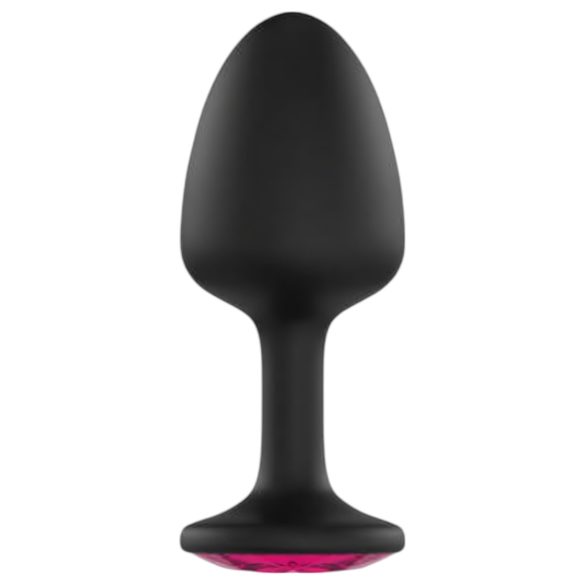 Dorcel Geisha Ruby L - Black Anal Plug with Pink Gem