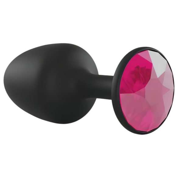 Dorcel Geisha Ruby L - Black Anal Plug with Pink Gem