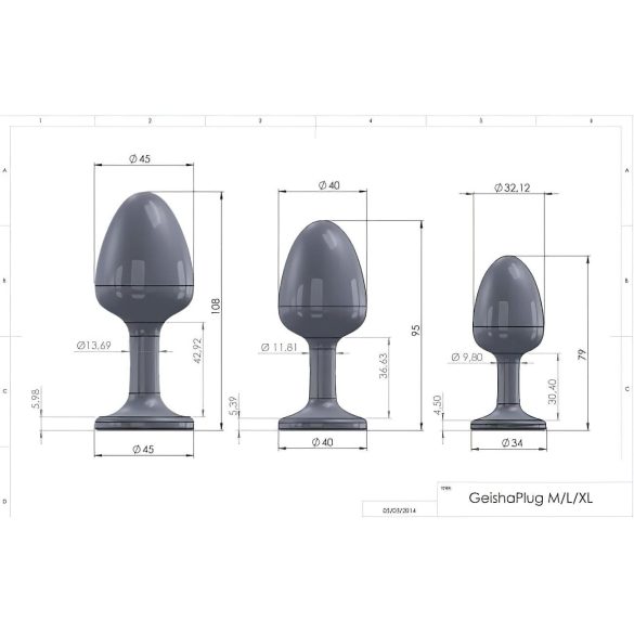 Dorcel Geisha Diamond XL Anal Plug - Black with White Gemstone