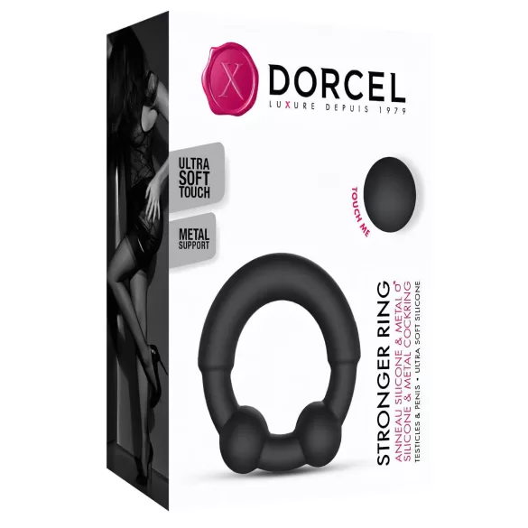 Dorcel Stronger Ring - Metal-Enhanced Penis Ring (Black)