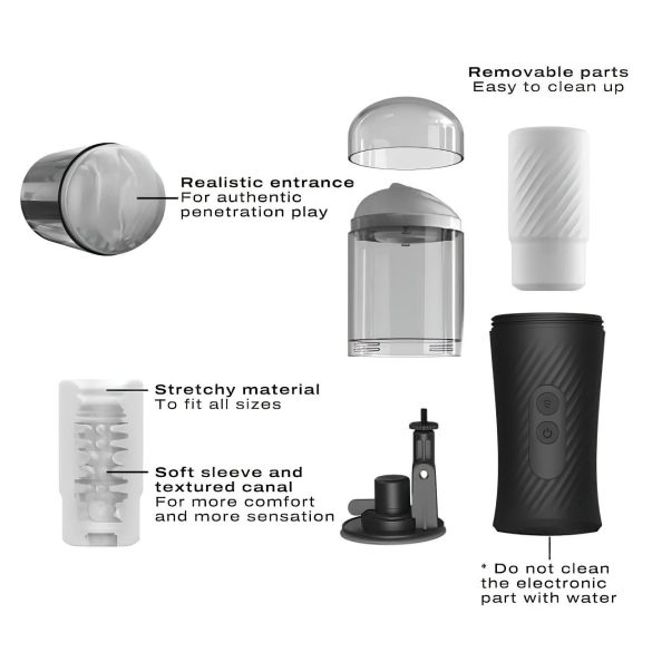 Dorcel Thrust Blow - Rechargeable Thrusting Masturbator (Black)