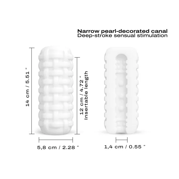 Dorcel Cup Tight - beaded‑chamber masturbator for men (white)