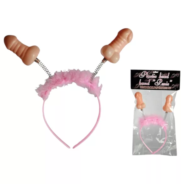 Novelty Headband with Pink & Natural Design