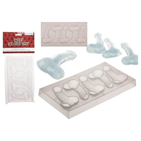 Novelty Ice Cube Tray - Fun Phallic Design (Transparent)