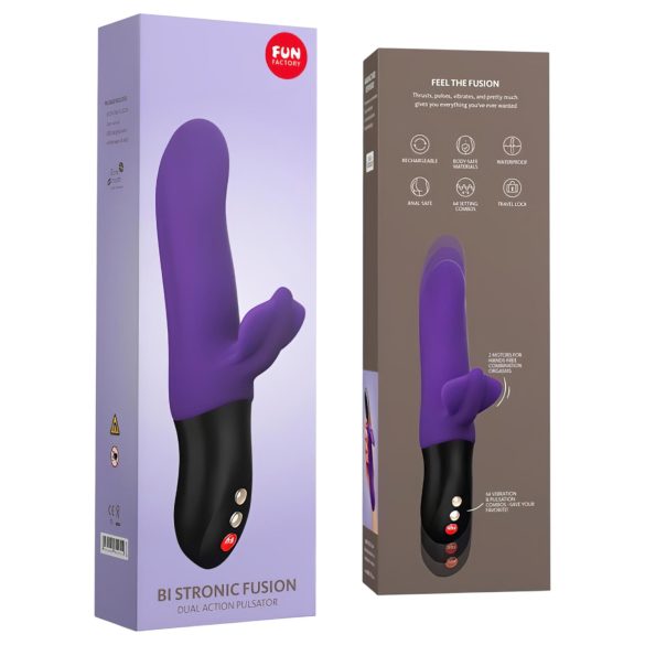 Fun Factory Bi Stronic Fusion - Thrusting Vibrator with Clitoral Arm (Purple)