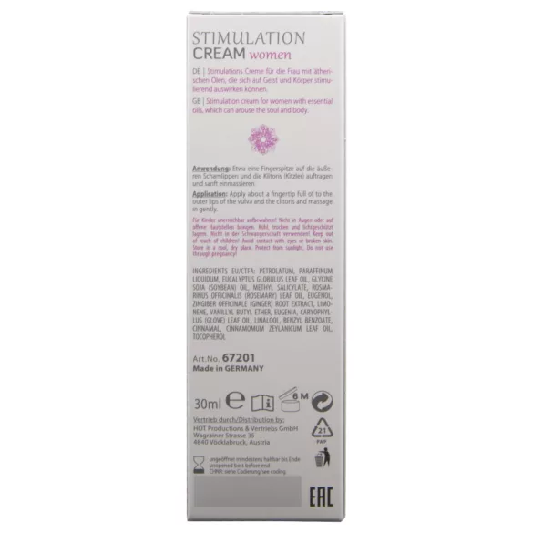 HOT Shiatsu Joyful - stimulating cream for women (30 ml)