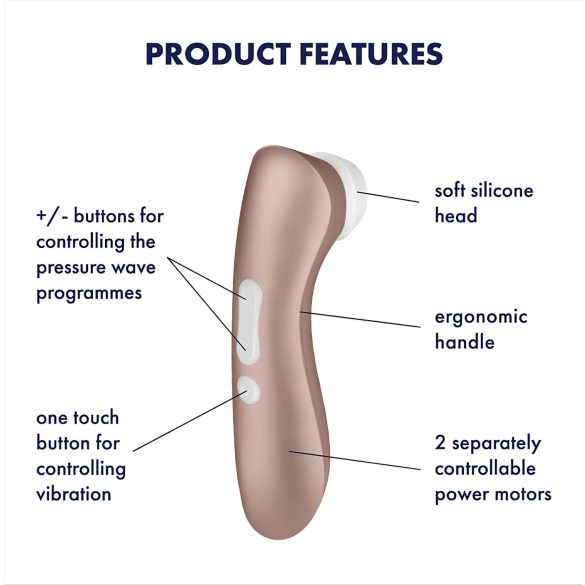 Satisfyer Pro 2+ Rechargeable Clitoral Vibrator (Brown)