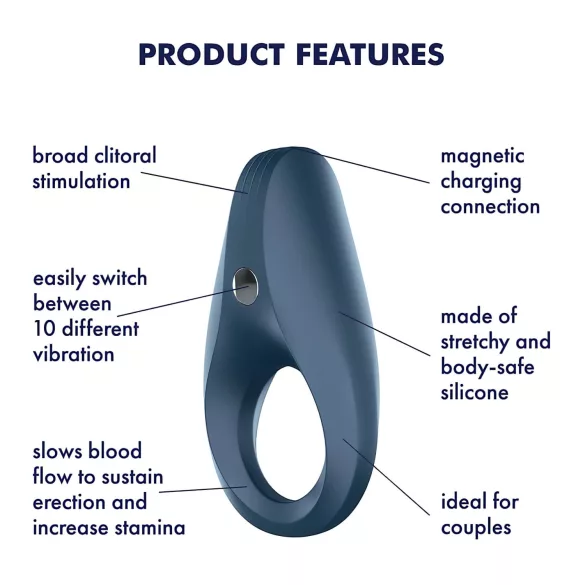 Satisfyer Rocket Ring - Waterproof Vibrating Blue Penis Ring