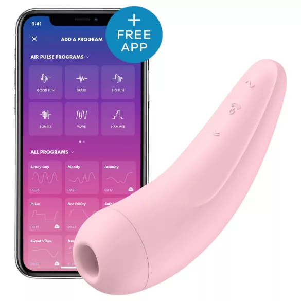 Satisfyer Curvy 2+ - Smart Air Pulse Clitoral Stimulator (Pink)