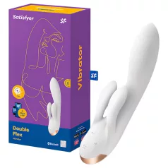   Satisfyer Double Flex - App-controlled vibrator with clitoral arm (white)