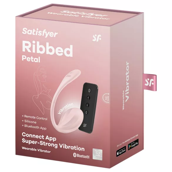 Satisfyer Ribbed Petal - wearable remote-controlled vibrating egg (pink)