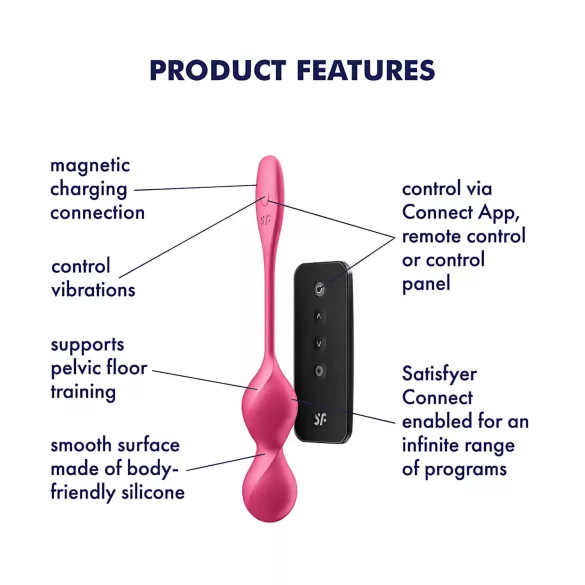 Satisfyer Love Birds 2 - App-controlled vibrating Kegel ball (pink)