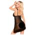 Penthouse After Sunset - Sheer Babydoll & Thong Set (Black) - M/L