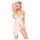 Penthouse Sweet Beast - Rosy Babydoll Set (White) - M/L