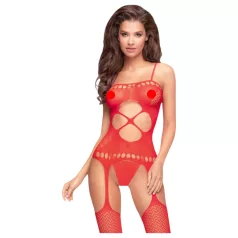Penthouse Hot Nightfall - Wavy Open Net Set (Red) - XL