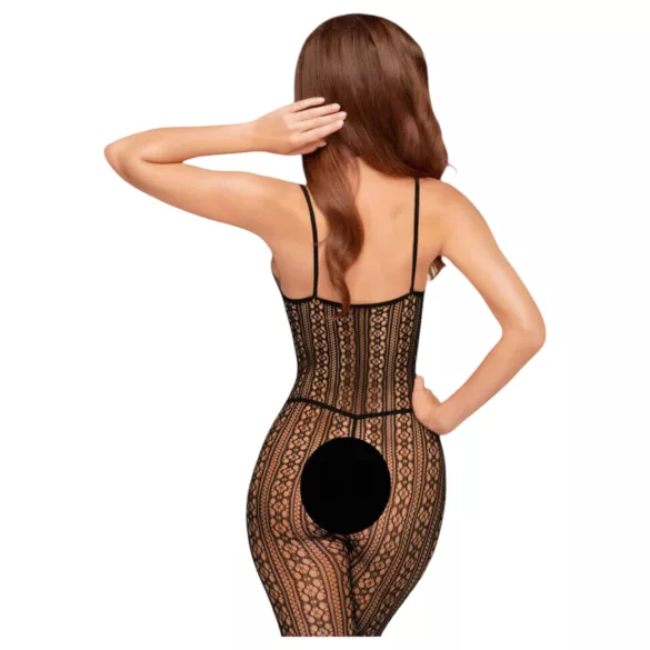 Penthouse Dark Wish - Open Fishnet Bodysuit (Black)