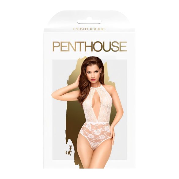 Penthouse Toxic Powder - Halter Neck Bodysuit (White) - M/L