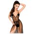 Penthouse Forplay Lace Bodysuit with Tulle Shawl (Black)
