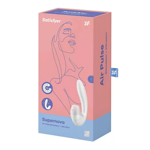 Satisfyer Supernova - Rechargeable Air-Pulse 2-in-1 Vibrator (White)