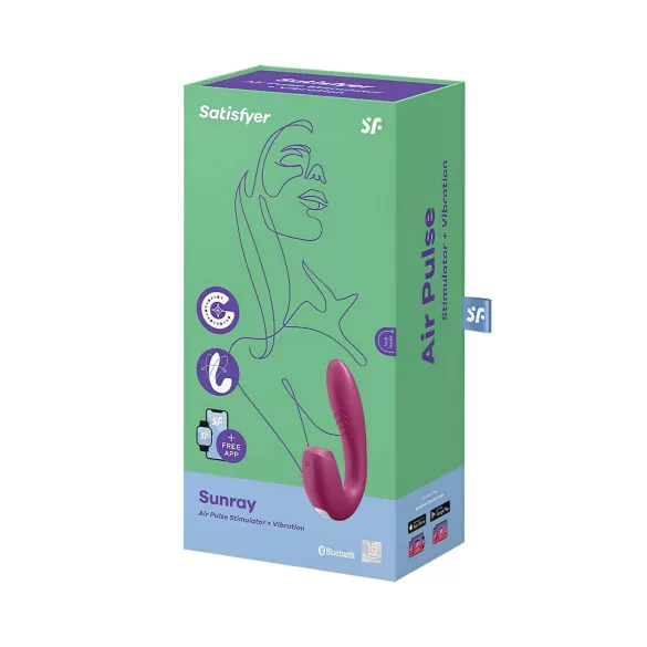 Satisfyer Sunray - rechargeable, air-pulse 2‑in‑1 vibrator (red)