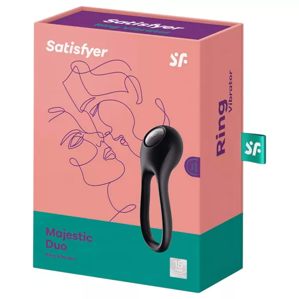 Satisfyer Majestic Duo - rechargeable, waterproof cock ring (black)