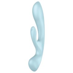  Satisfyer Triple Oh - Rechargeable Clitoral Vibrator with Arm (Blue)