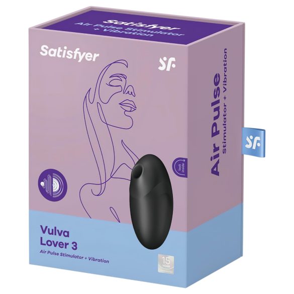 Satisfyer Vulva Lover 3 - Air-Wave Clitoral Stimulator (Black)