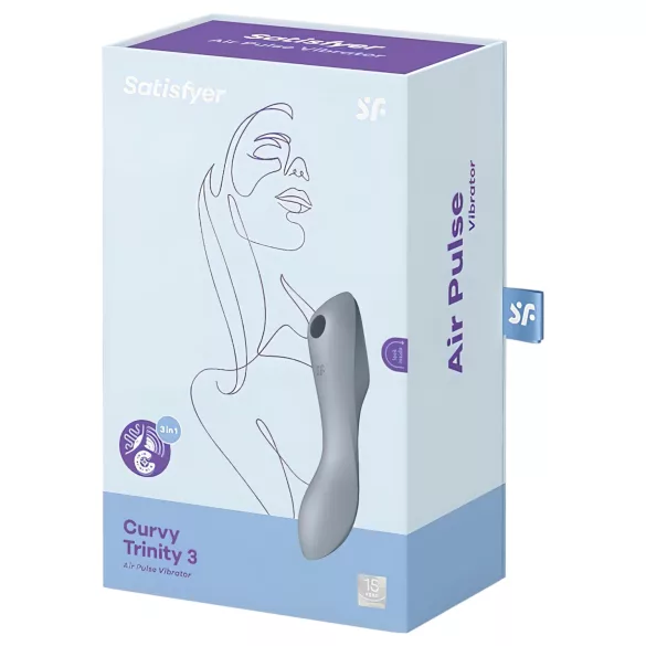 Satisfyer Curvy Trinity 3 - air‑pulse 2‑in‑1 vibrator (grey)