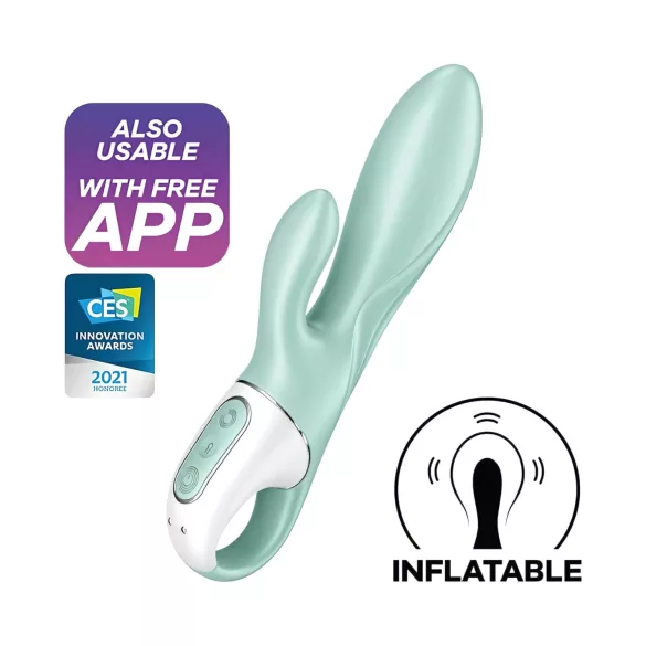Satisfyer Air Pump Bunny 5 - App-controlled inflatable vibrator (mint)