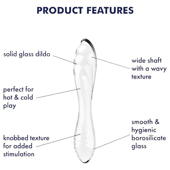 Satisfyer Dazzling Crystal 1 - Dual-Ended Glass Dildo (Clear)
