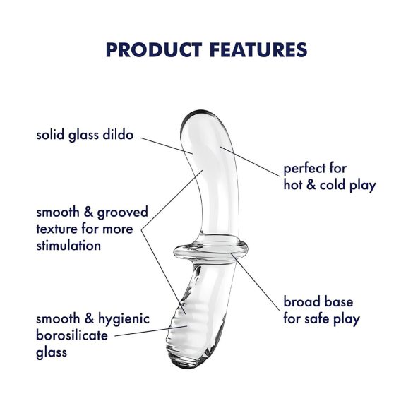 Satisfyer Double Crystal - Double-Ended Glass Dildo (Clear)