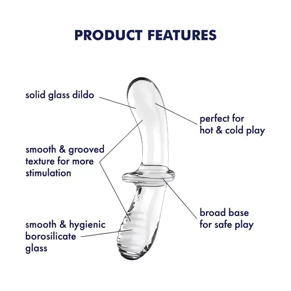Satisfyer Double Crystal - Double-Ended Glass Dildo (Clear)