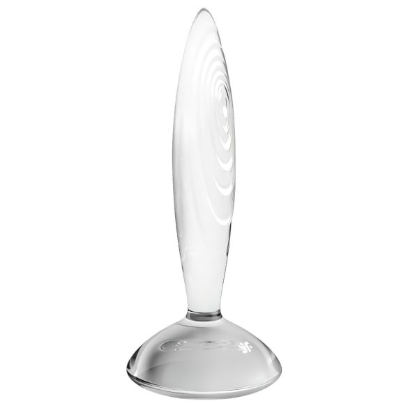 Satisfyer Sparkling Crystal - Ribbed Glass Dildo (Clear)