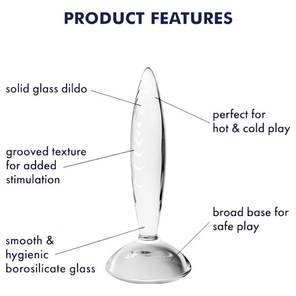 Satisfyer Sparkling Crystal - Ribbed Glass Dildo (Clear)
