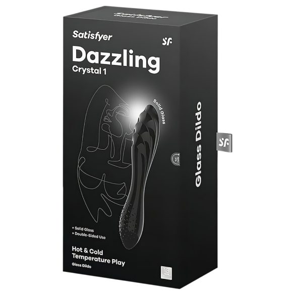 Satisfyer Dazzling Crystal 1 - Dual-Ended Glass Dildo (Black)