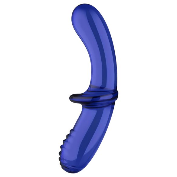 Satisfyer Double Crystal - Dual-End Glass Dildo (Blue)